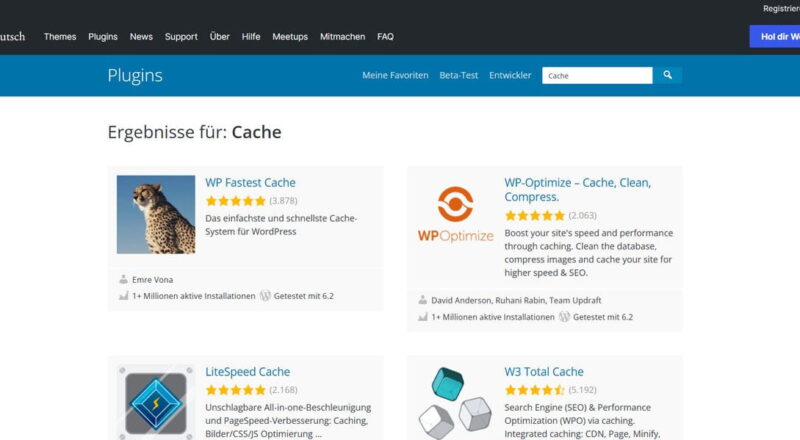WordPress Caching Plugins zum Download