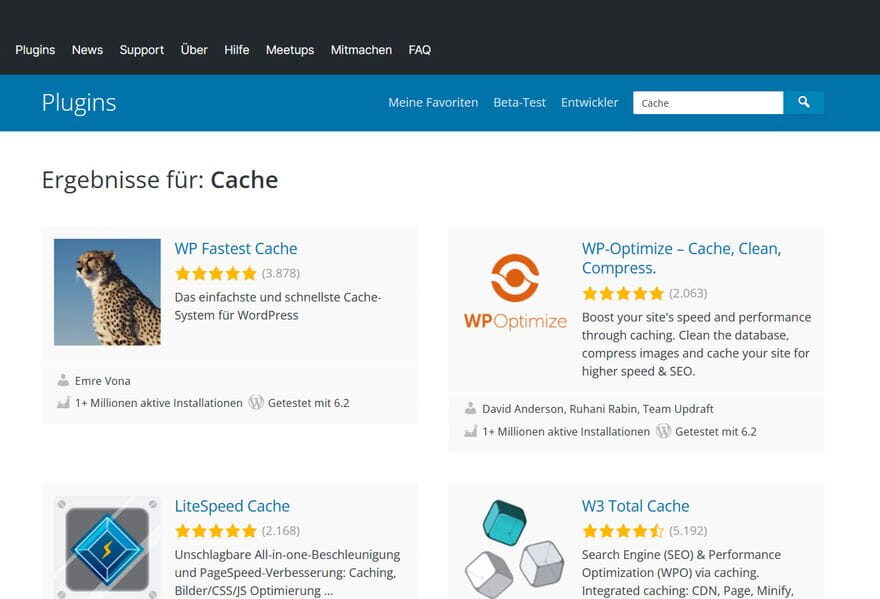 WordPress Caching Plugins zum Download