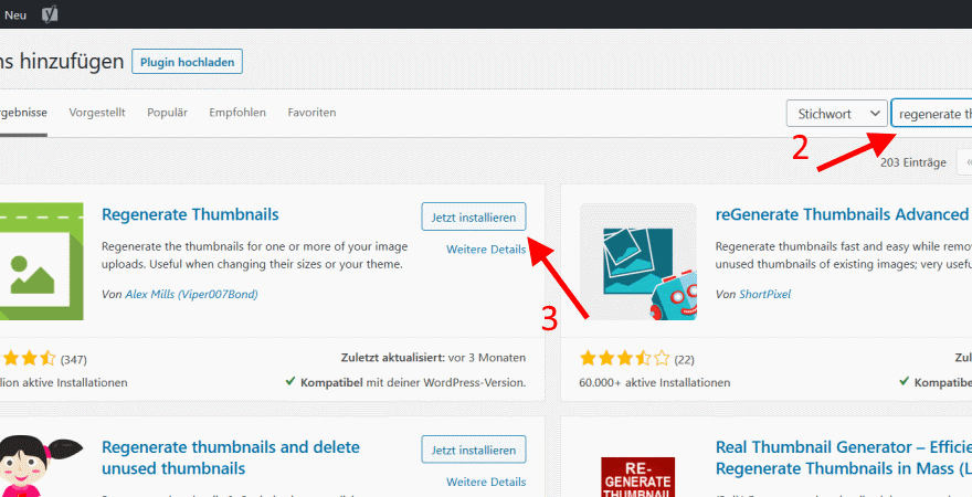 WordPress Plugin installieren über das Dashboard