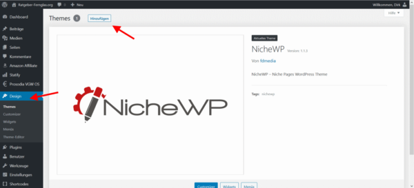 WordPress Theme installieren WordPress Theme installieren