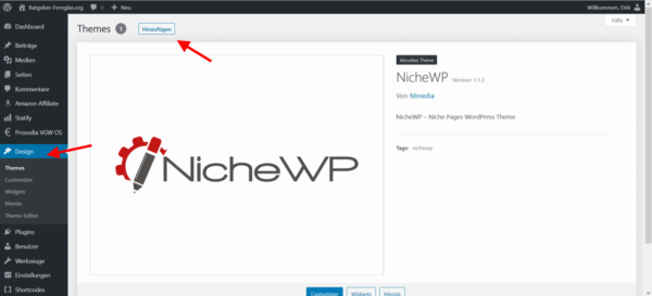 WordPress Theme installieren