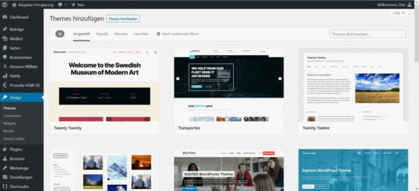 WordPress Theme aus dem offiziellen Verzeichnis installieren WordPress Theme zu installieren aus dem offiziellen Verzeichnis