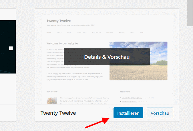 WordPress Theme auswählen und installieren