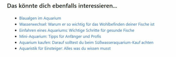 ähnliche Beiträge auf Aquarium-Fische.net
