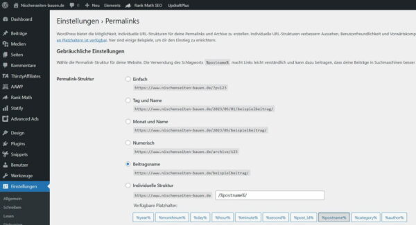 WordPress Permalinks einstellen WordPress Permalinks einstellen