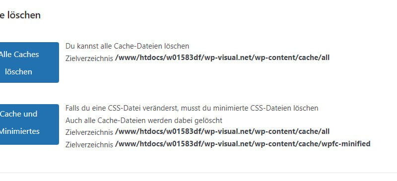 WordPress Cache leeren