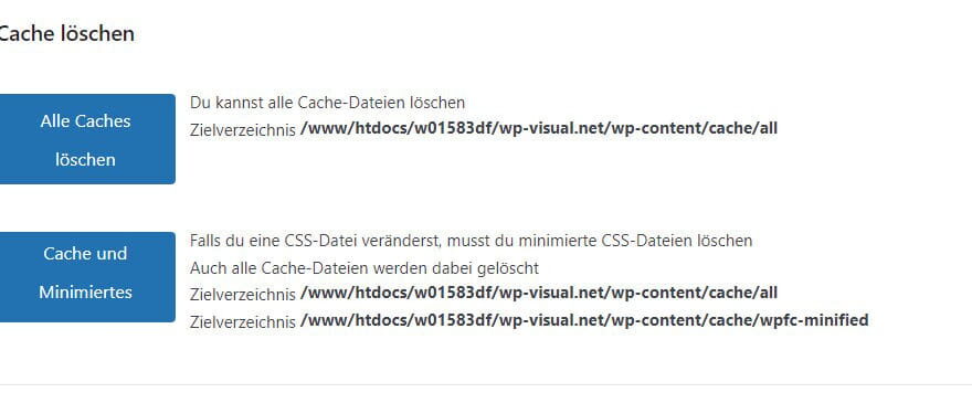 WordPress Cache leeren