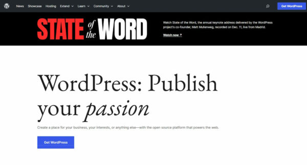 WordPress.org Website Screenshot