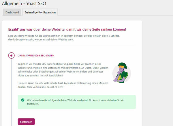 Konfigurationsassistent von Yoast SEO Konfigurationsassistent von Yoast SEO