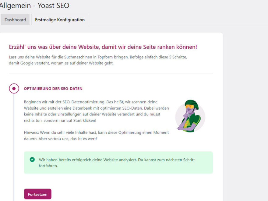 Konfigurationsassistent von Yoast SEO
