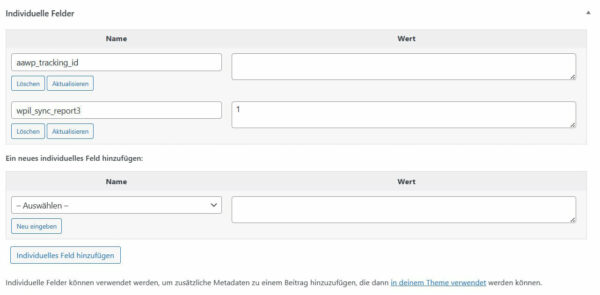 Custom Fields neu anlegen