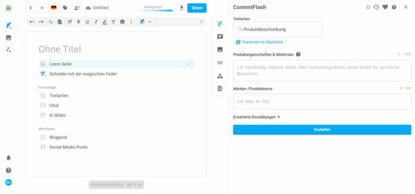 Texterstellung mit neuroflash Texterstellung mit neuroflash