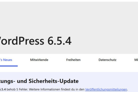 WordPress 6.5.4 Wartungs-Update