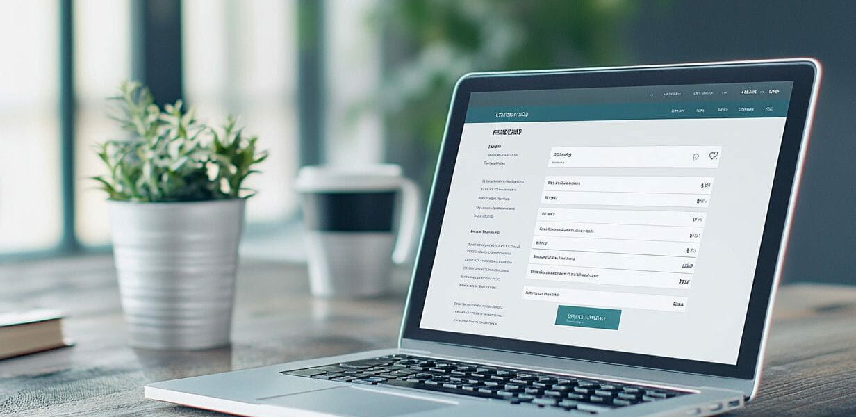 Kontaktformular auf einer modernen WordPress-Website mit Feldern für Name, E-Mail und Nachricht