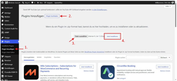 WordPress Plugin als ZIP-Datei hochladen und installieren