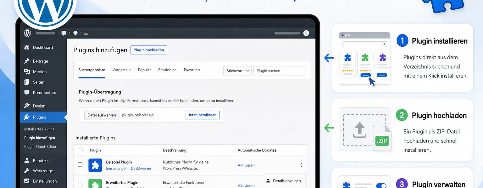 WordPress Plugins installieren, deaktivieren und löschen