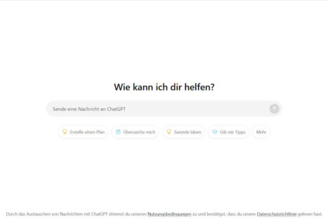 Screenshot Chat-Fenster von ChatGPT