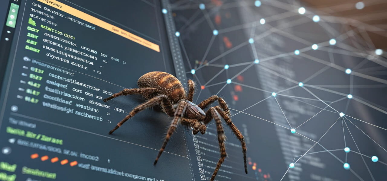 Webcrawler analysiert Website-Inhalte anhand von robots.txt-Datei.