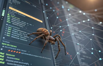 Webcrawler analysiert Website-Inhalte anhand von robots.txt-Datei.