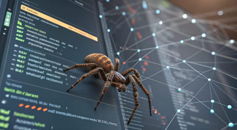 Webcrawler analysiert Website-Inhalte anhand von robots.txt-Datei.