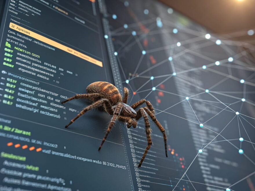 Webcrawler analysiert Website-Inhalte anhand von robots.txt-Datei.