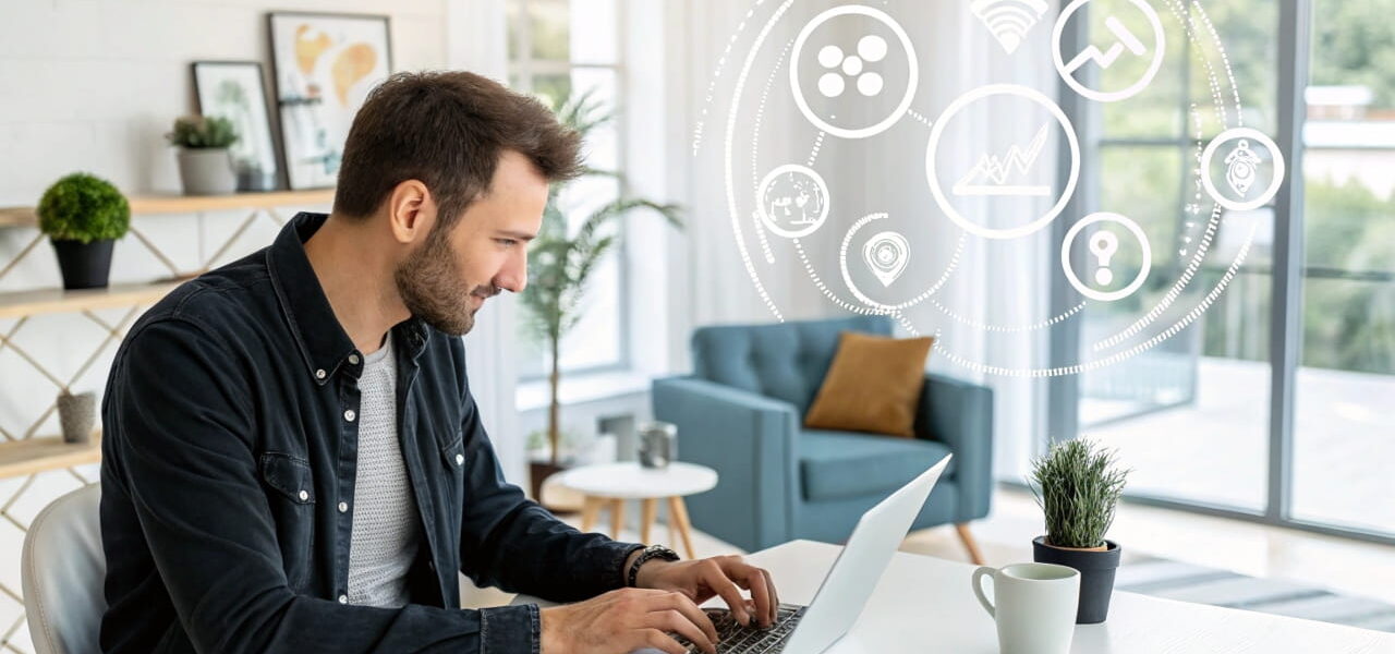 Blogger schreibt einen Gastbeitrag am Laptop, um Reichweite zu erhöhen und Backlinks aufzubauen.