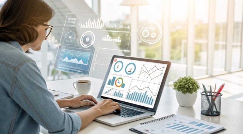 Person arbeitet am Laptop mit Suchmaschinen-Tools zur Optimierung eines Blogs, um SEO für Blogger zu verbessern.