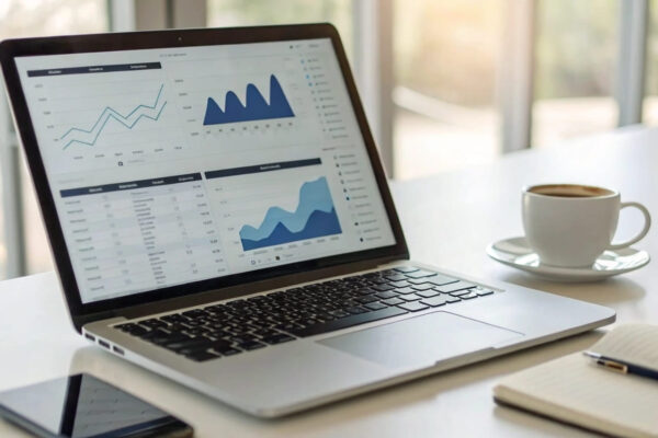 Conversion-Optimierung: Erfolgreiche Tools für mehr Leads & Verkäufe Dashboard mit Conversion-Optimierungsdaten – steigende Verkäufe, hohe Engagement-Werte und Call-to-Action-Performance auf einer Business-Website.
