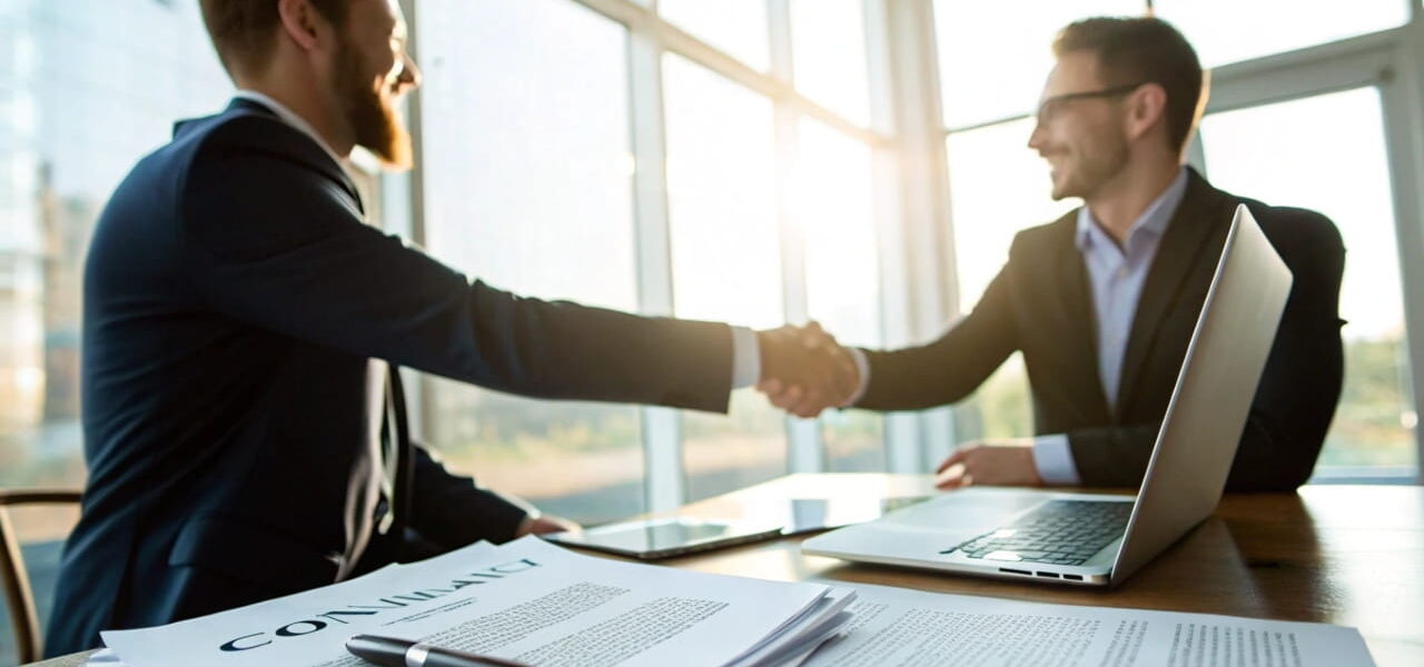 Geschäftspartner schließen Premium-Partnerprogramme ab