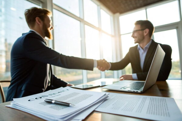 Geschäftspartner schließen Premium-Partnerprogramme ab