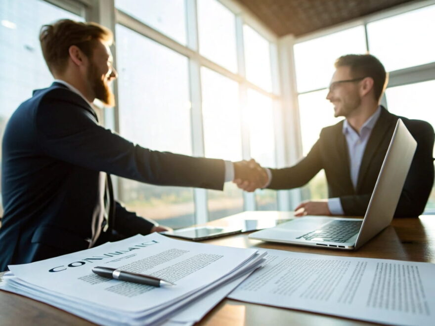 Geschäftspartner schließen Premium-Partnerprogramme ab