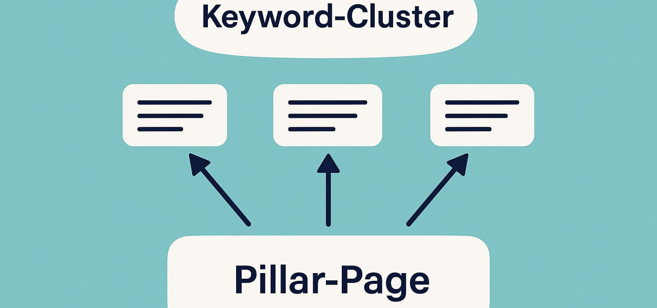 Keyword-Cluster als Grafik mit Pillar-Page und verlinkten Unterseiten