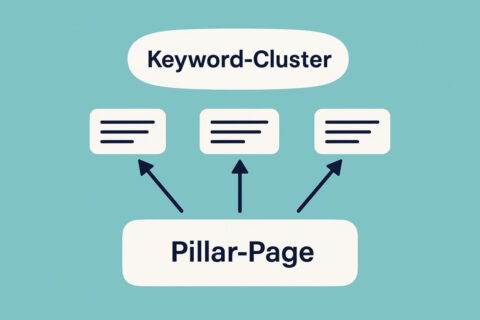 Keyword-Cluster als Grafik mit Pillar-Page und verlinkten Unterseiten