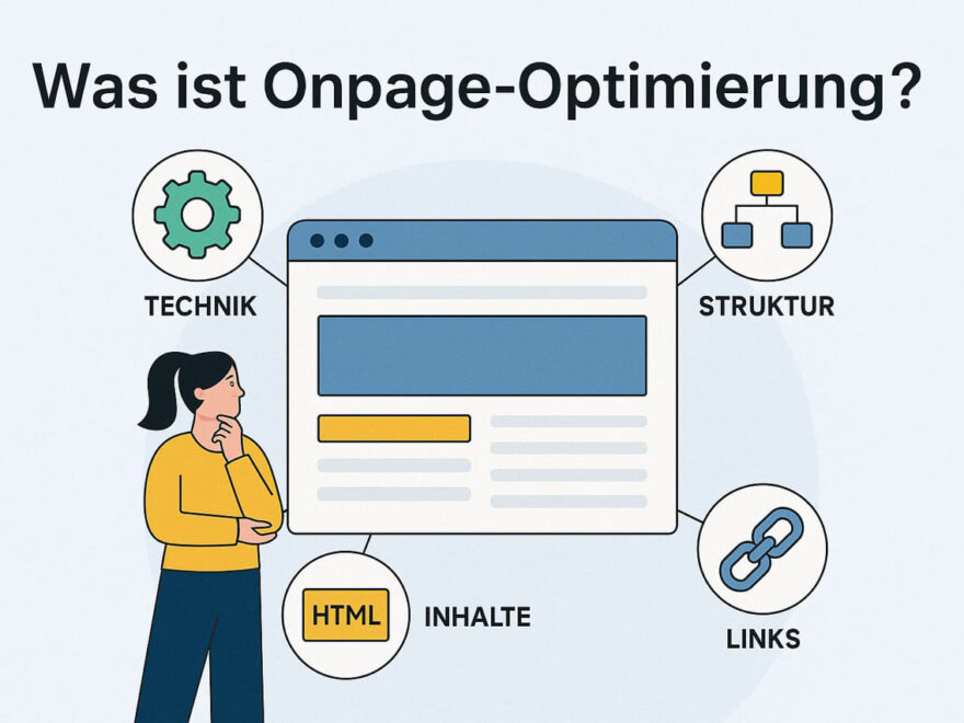 Was ist Onpage-Optimierung – grafische Übersicht mit Technik, Struktur, Inhalte und Links