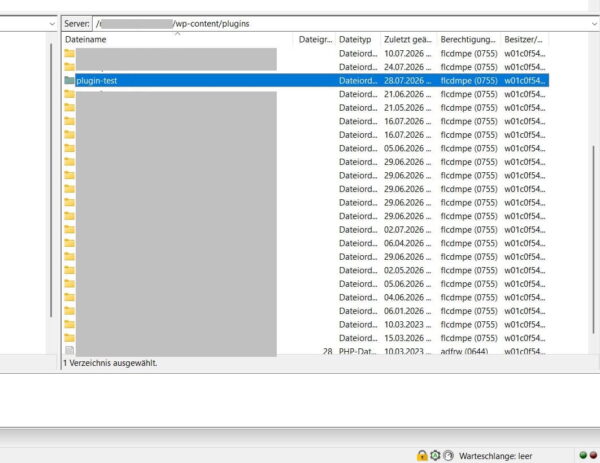 Fehlerhaftes WordPress Plugin per FTP deaktivieren WordPress Plugin per FTP umbenennen, um Login-Probleme zu beheben