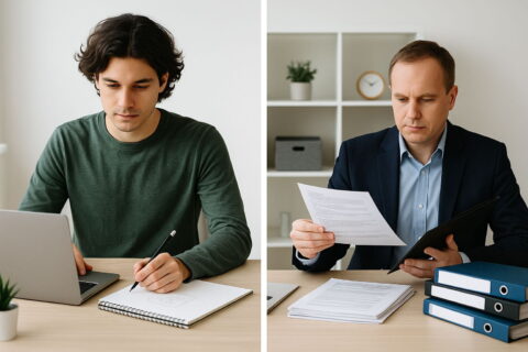 Freelancer oder Gewerbe im Vergleich: Unterschied zwischen Freiberufler und Gewerbetreibendem visualisiert