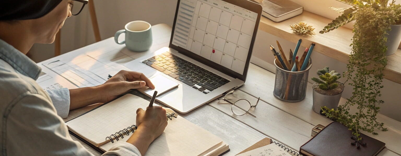 Zeitmanagement für Solo-Selbstständige mit klarer Planung am Arbeitsplatz