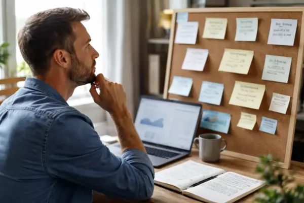 Person analysiert Zielgruppe und Suchintention bei der Nischensuche