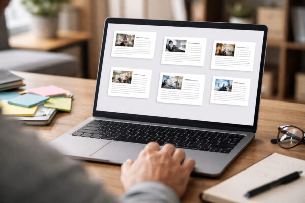 Übersichtsseite mit einzelnen Artikeln ohne erkennbare interne Verlinkung