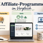 Affiliate-Programme für Blogger im Vergleich mit Amazon PartnerNet, Awin und Digistore24 als Beitragsbild