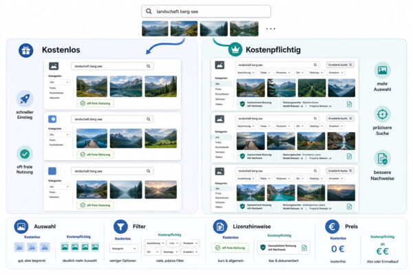 Bilder für den Blog finden: Bilddatenbanken im Vergleich Vergleich kostenloser und kostenpflichtiger Bilddatenbanken, um passende Bilder für den Blog zu finden