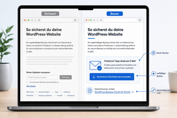 Conversion-Optimierung durch klare Call-to-Actions, Buttons und beschreibende Links