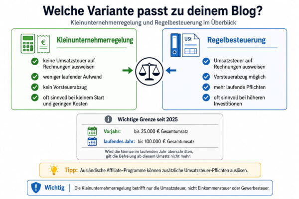 Gewerbe anmelden als Blogger – Kleinunternehmerregelung oder Umsatzsteuer Gewerbe anmelden als Blogger: Vergleich von Kleinunternehmerregelung und Regelbesteuerung