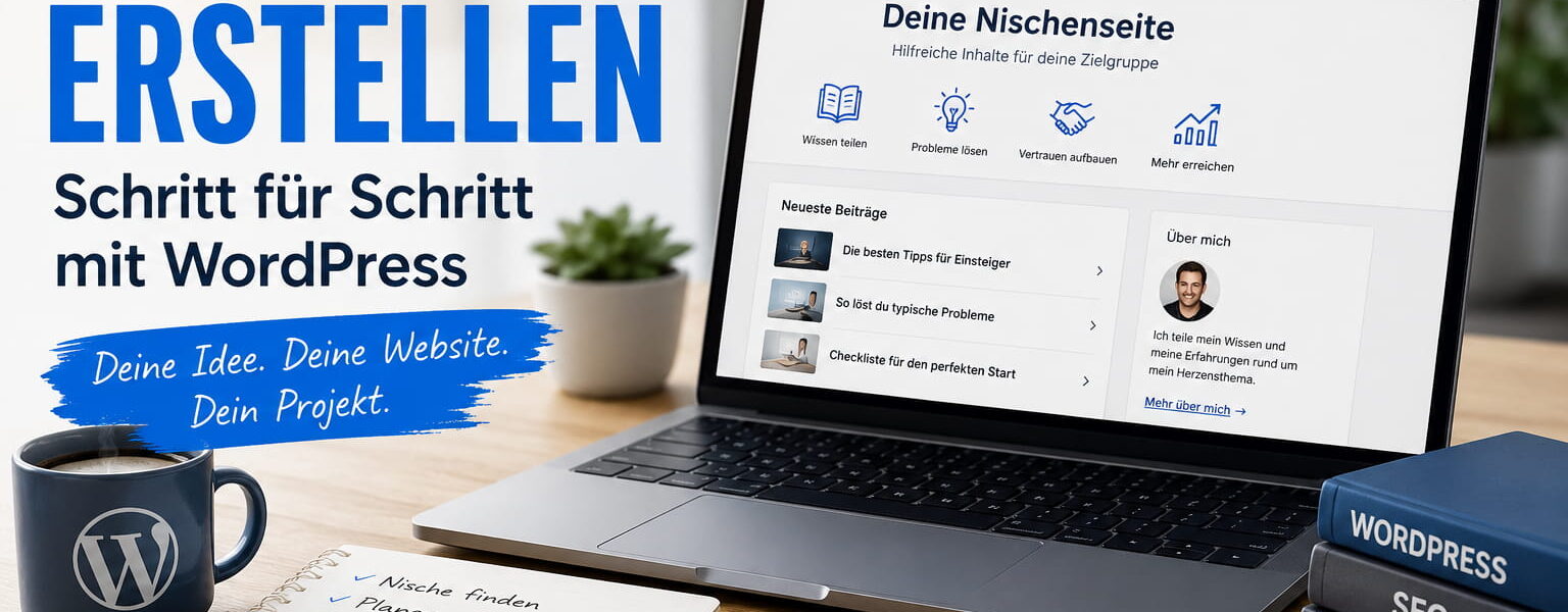 Nischenseite erstellen mit WordPress – Planung und Aufbau am Laptop